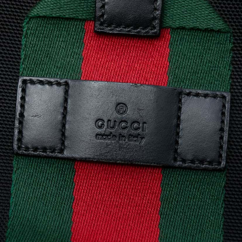 Gucci Techno Canvas Web Buckle Tote Black Very good condition - Box View