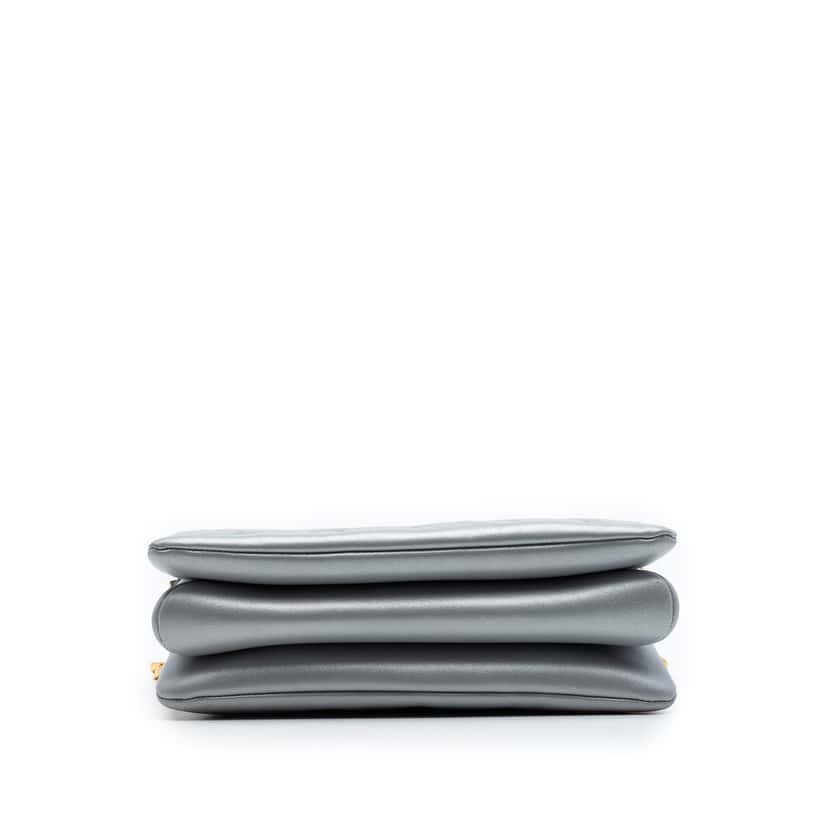 Louis Vuitton Monogram Embossed Puffy Lambskin Coussin PM Silver Leather Very good condition - Inside View