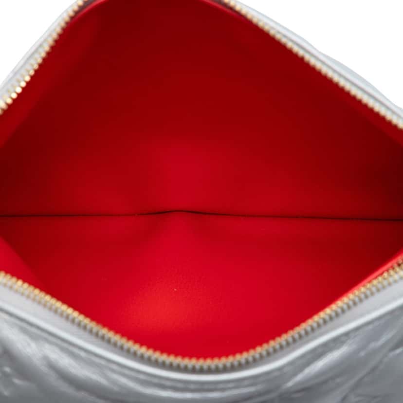 Louis Vuitton Monogram Embossed Puffy Lambskin Coussin PM Silver Leather Very good condition - Model View