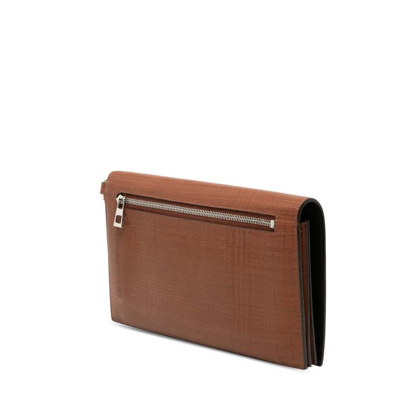 LOEWE Leather Anagram Horizontal Continental Wallet Brown Leather Very good condition - Back View