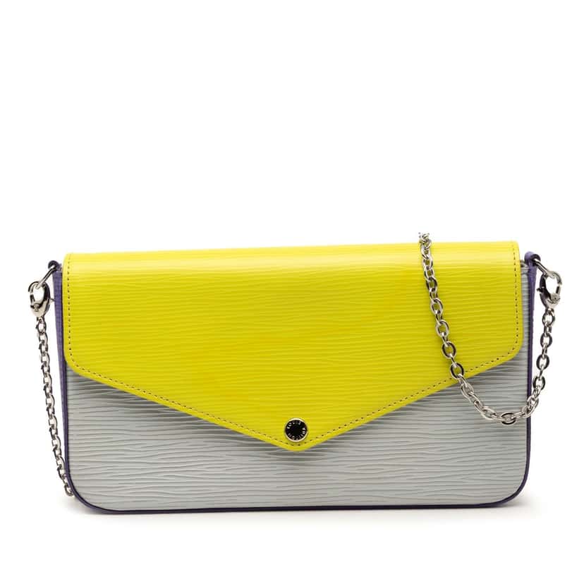 Louis Vuitton Epi Tricolor Pochette Felicie Yellow Leather Very good condition - Front View