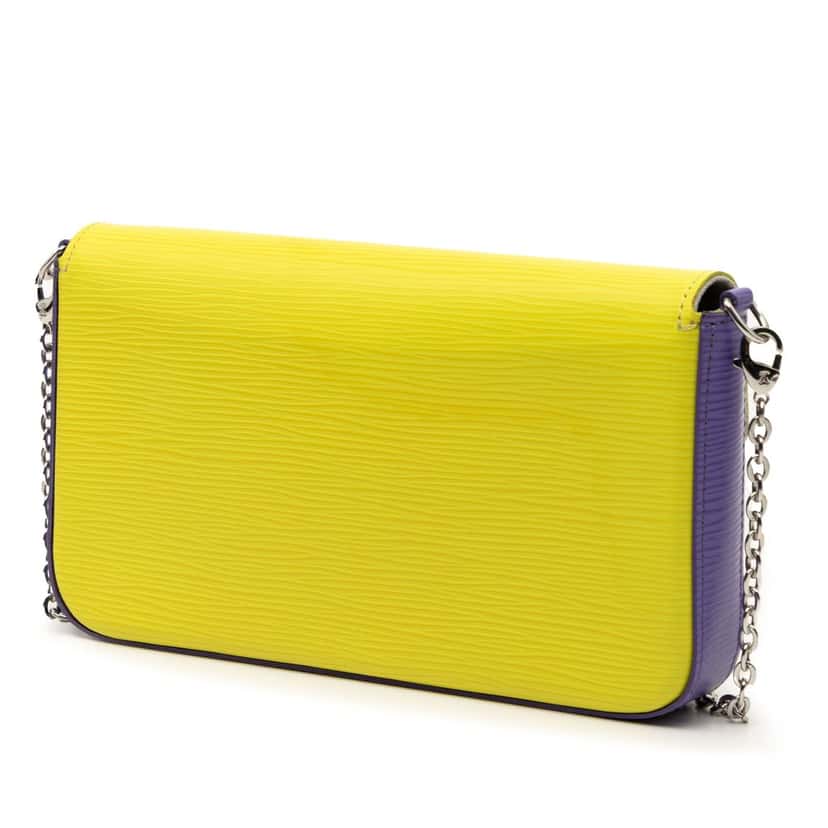 Louis Vuitton Epi Tricolor Pochette Felicie Yellow Leather Very good condition - Back View
