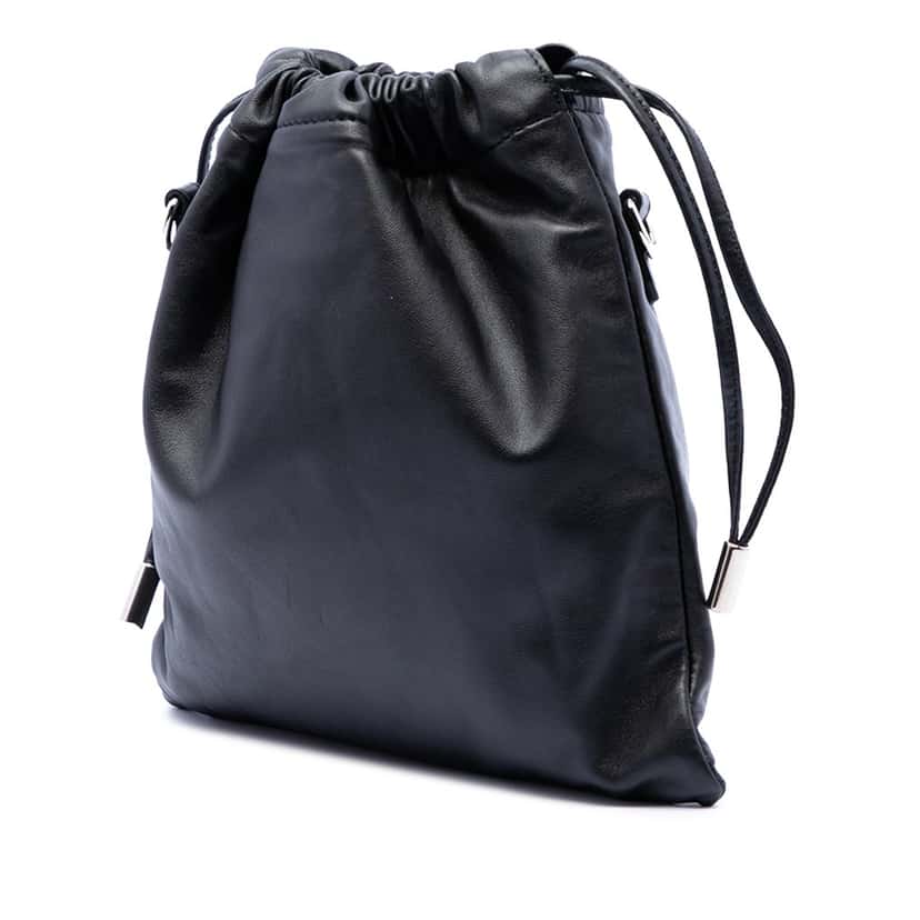 Fendi Leather Pack Pouch Bag Black Leather Very good condition - Back View