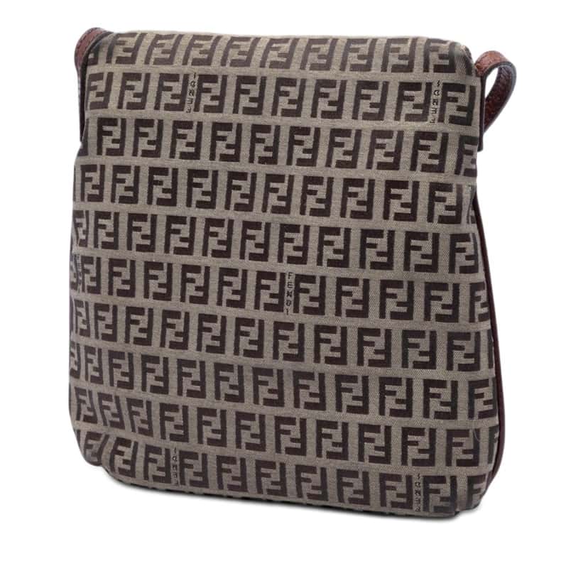 Fendi Zucchino Canvas Crossbody Beige Very good condition - Back View