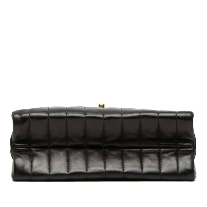 Chanel Small CC Vertical Quilted Lambskin Single Flap Black Leather Very good condition - Inside View
