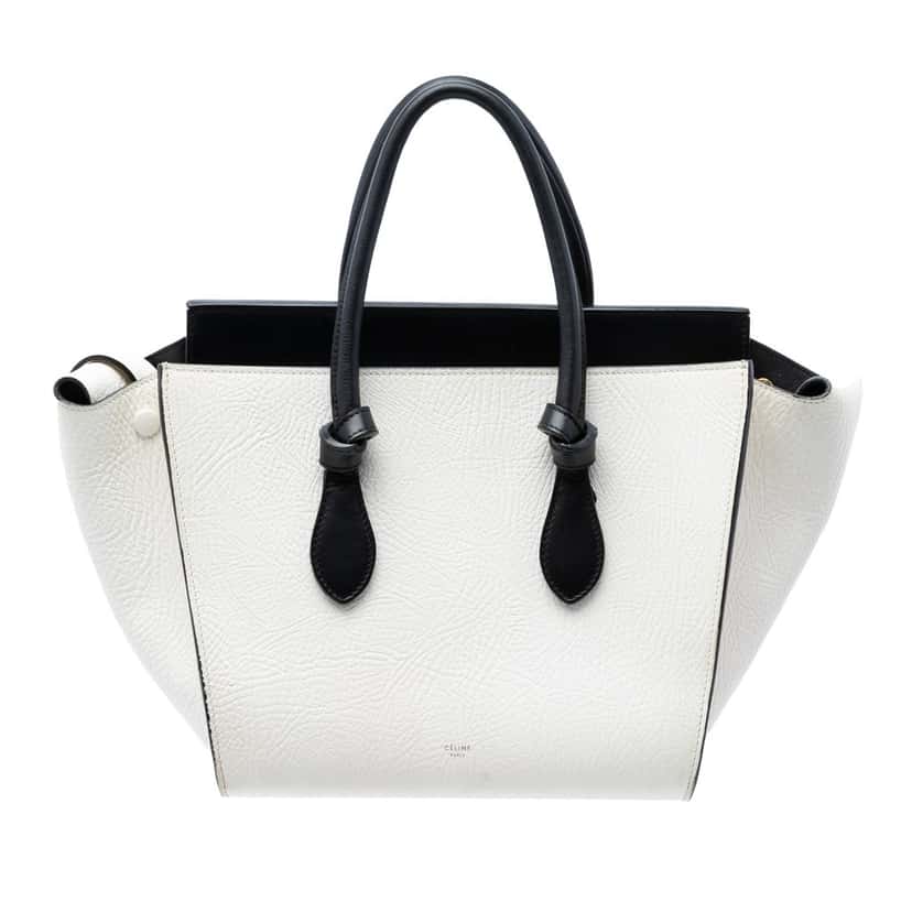 Celine Medium Bicolor Calfskin Tie Knot Tote White Leather Very good condition - Front View