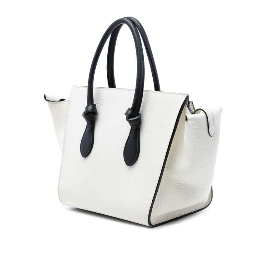 Celine Medium Bicolor Calfskin Tie Knot Tote White Leather Very good condition - Back View