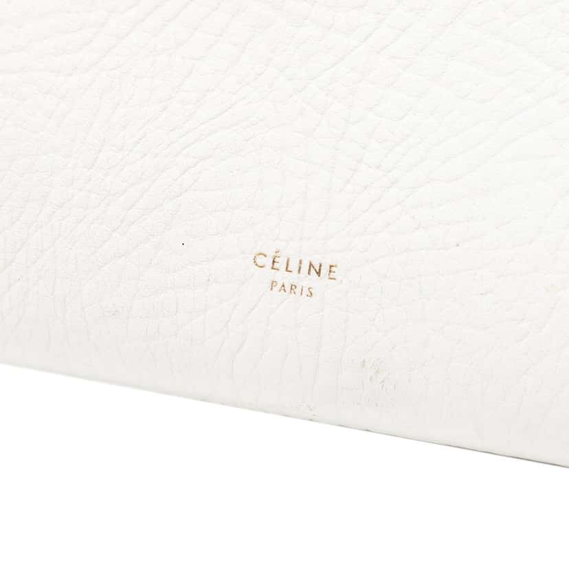 Celine Medium Bicolor Calfskin Tie Knot Tote White Leather Very good condition - Box View