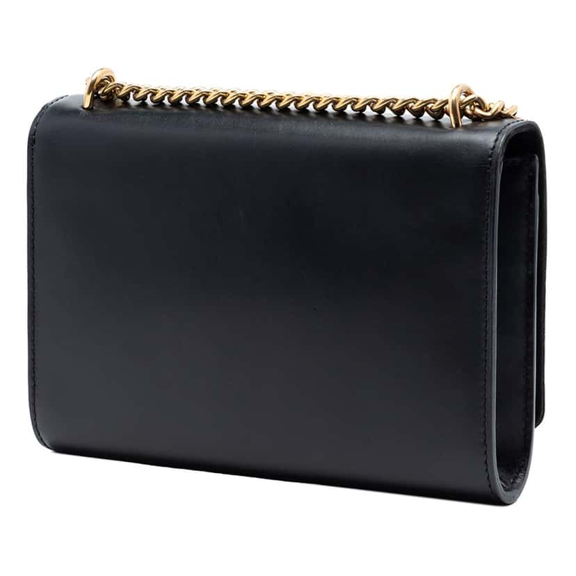 Louis Vuitton Leather Louise Chain MM Black Leather Very good condition - Back View