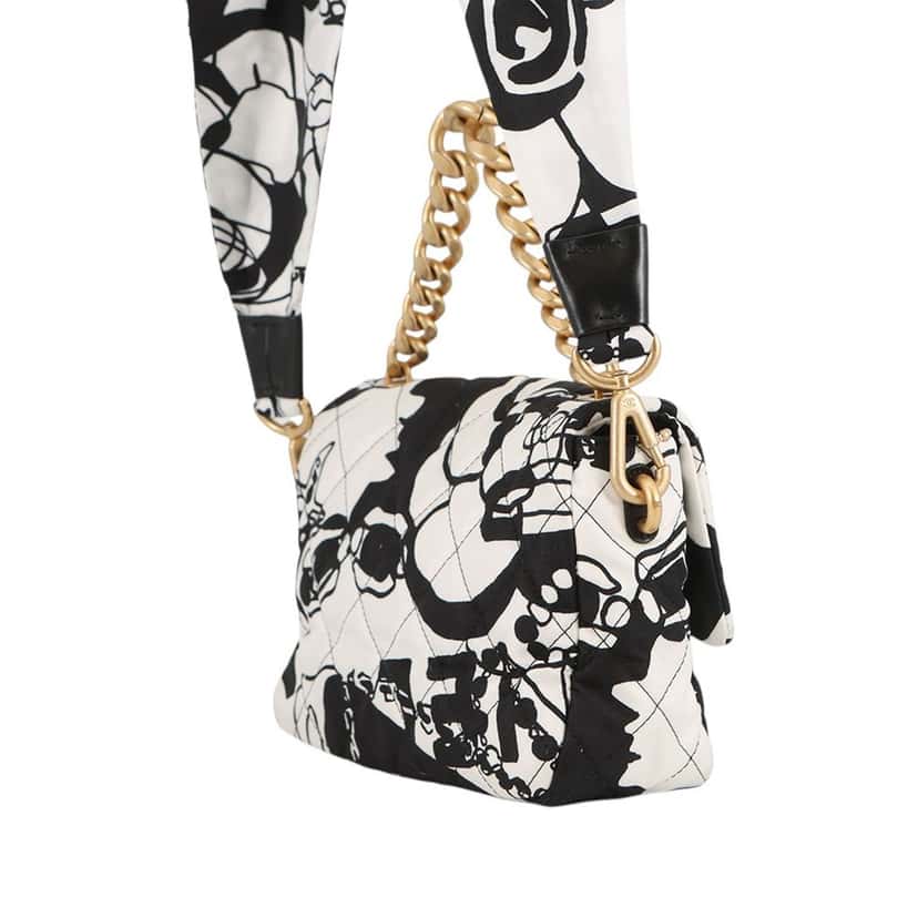 Chanel Mini Printed Canvas Deer Coco Flap White Very good condition - Back View