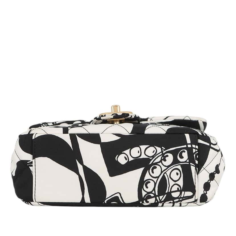 Chanel Mini Printed Canvas Deer Coco Flap White Very good condition - Inside View