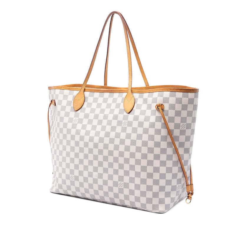 Louis Vuitton Damier Azur Neverfull GM White Very good condition - Back View