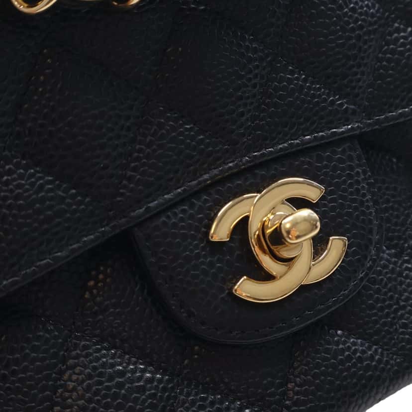 Chanel Medium Classic Caviar Double Flap Black Leather Very good condition - Box View