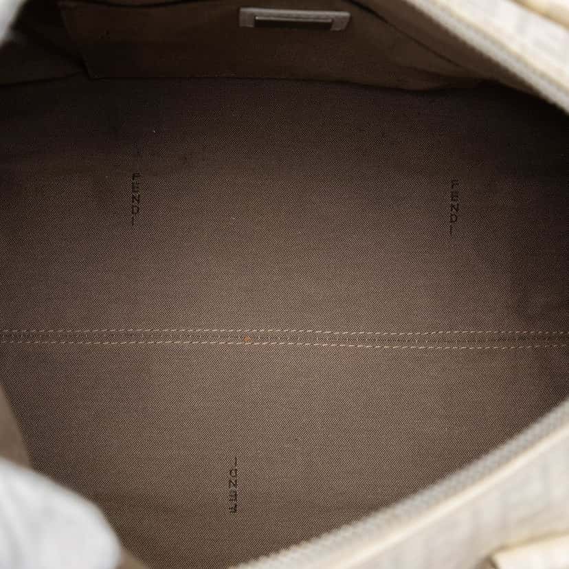 Fendi Zucchino Spalmati Forever Bauletto Boston Bag Beige Very good condition - Model View