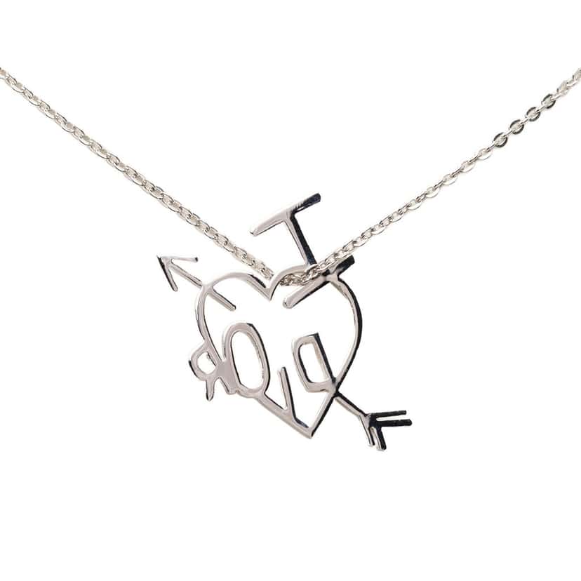 Dior Brass I Love Dior Pendant Necklace Silver Metal Very good condition - Inside View