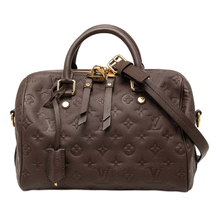 Louis Vuitton Monogram Empreinte Speedy Bandouliere 25 Brown Leather Very good condition - Front View