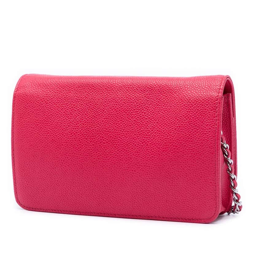 Chanel Caviar Bicolor CC Wallet On Chain Pink Leather Very good condition - Back View