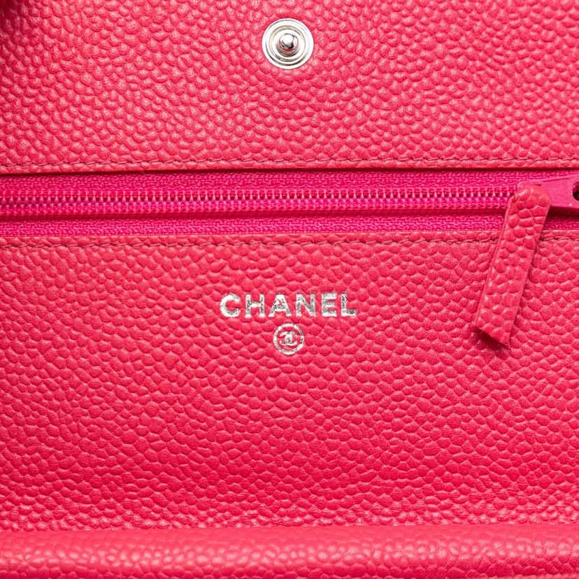 Chanel Caviar Bicolor CC Wallet On Chain Pink Leather Very good condition - Box View