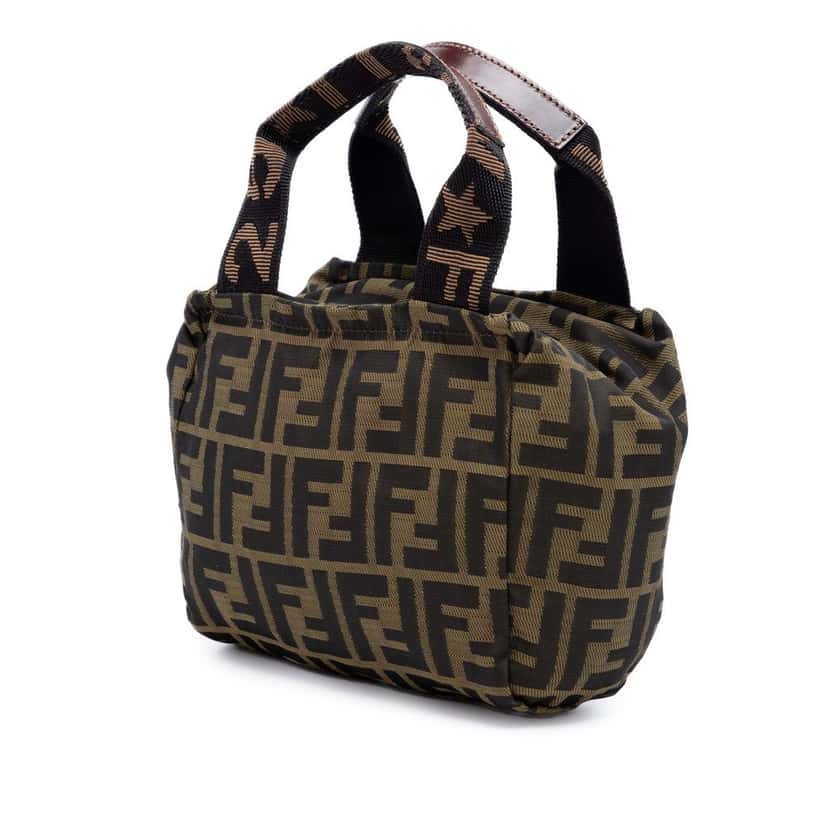 Fendi Mini Zucca Canvas Handbag Brown Very good condition - Back View