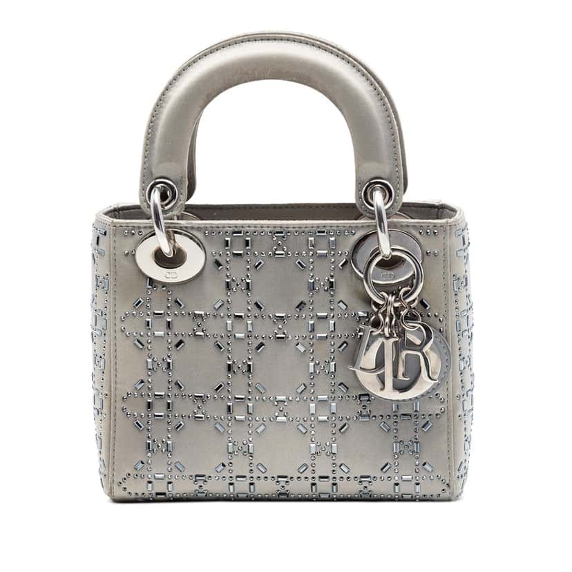 Dior Mini Satin Cannage Crystal Embellished Lady Dior Other Very good condition - Front View