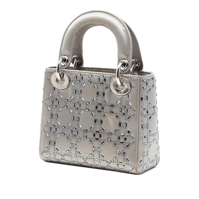 Dior Mini Satin Cannage Crystal Embellished Lady Dior Other Very good condition - Back View