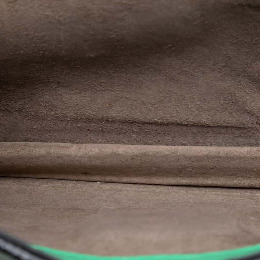 Bottega Veneta Bicolor Nappa Intrecciato Double Flap Shoulder Bag Green Leather Very good condition - Model View