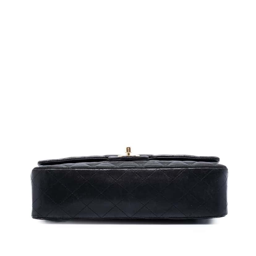 Chanel Medium Classic Lambskin Double Flap Black Leather Very good condition - Inside View