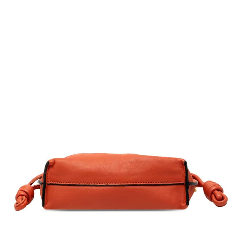 LOEWE Nano Leather Flamenco Knot Chain Crossbody Orange Leather Very good condition - Inside View