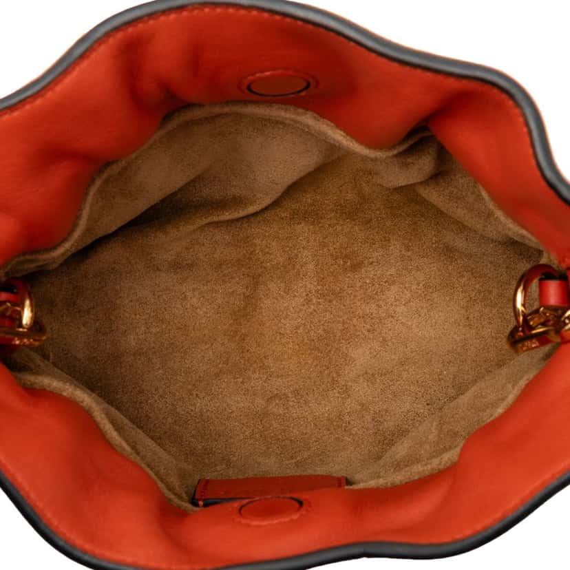 LOEWE Nano Leather Flamenco Knot Chain Crossbody Orange Leather Very good condition - Model View