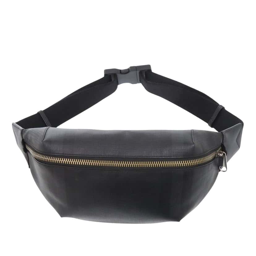 Burberry London Check Coated Canvas Sonny Belt Bag Black Very good condition - Front View