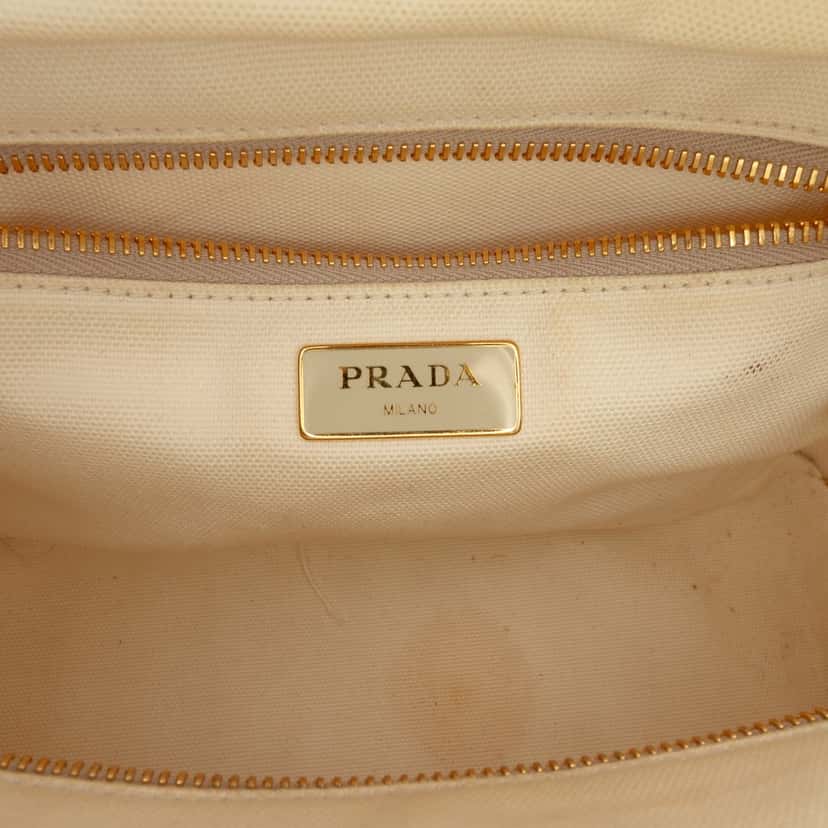 Prada Wicker Satchel Beige Good condition - Box View