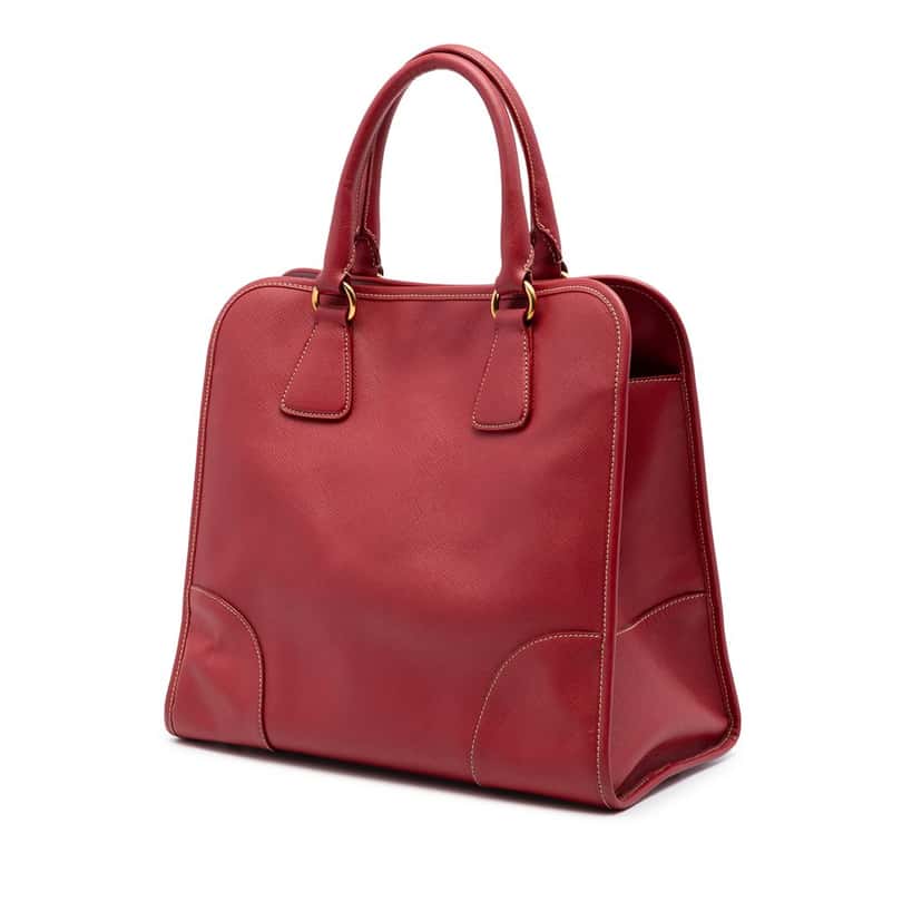 Prada Saffiano Lux Shopping Tote Red Leather Very good condition - Back View