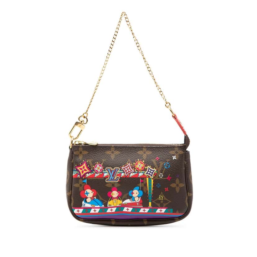 Louis Vuitton Monogram Vivienne Christmas Mini Pochette Accessoires Brown Very good condition - Front View