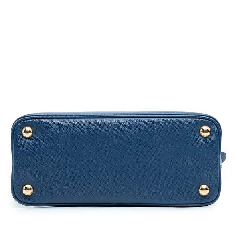 Prada Small Saffiano Lux Promenade Satchel Blue Leather Very good condition - Inside View