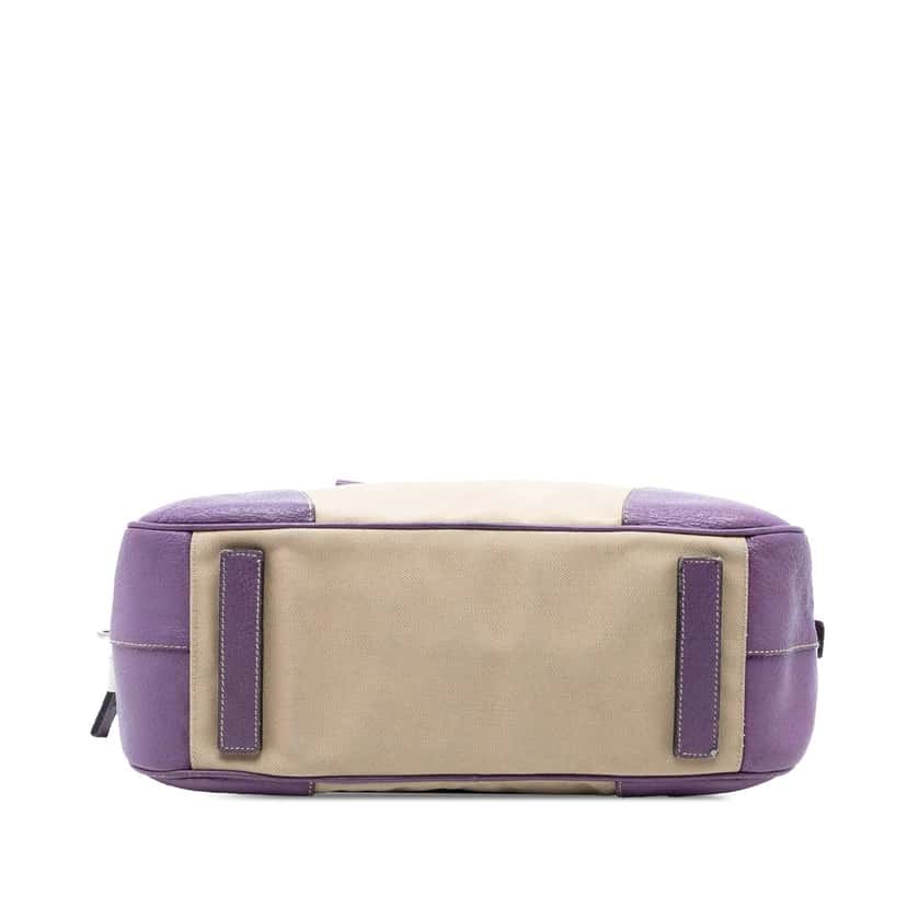 Prada Cinghiale Trimmed Canvas Canapa Bauletto Bag Beige Very good condition - Inside View