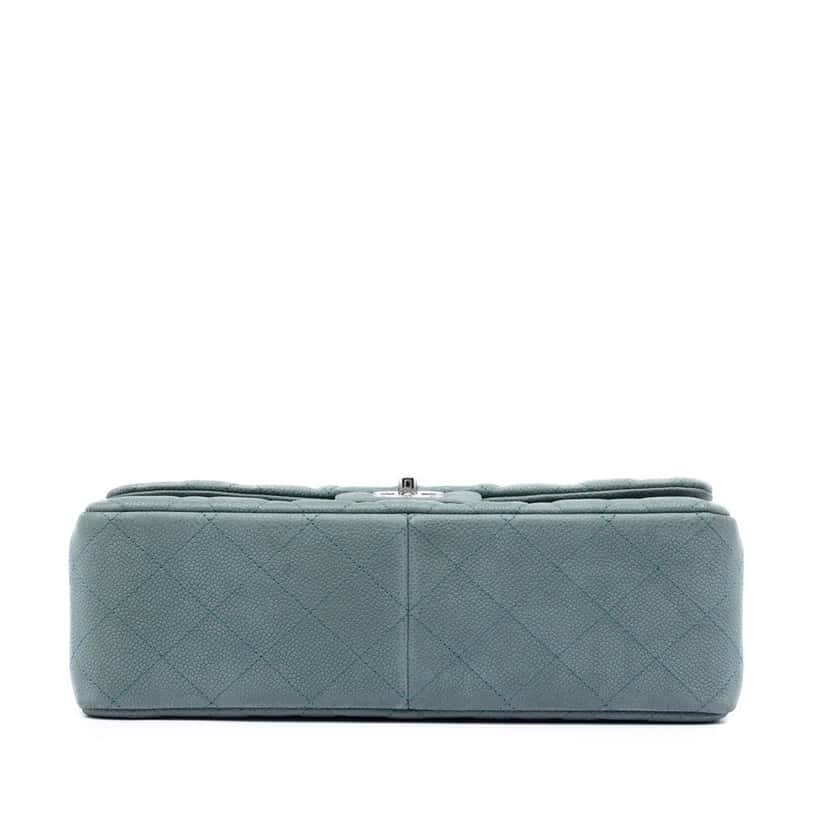 Chanel Jumbo Classic Iridescent Caviar Double Flap Blue Leather Very good condition - Inside View