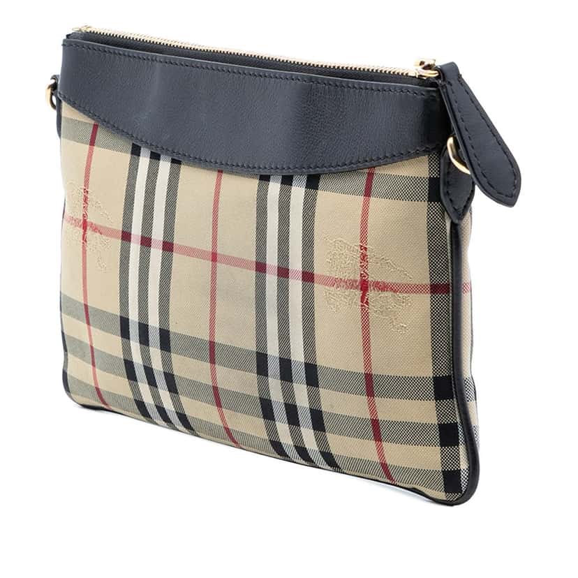 Burberry Haymarket Check Canvas Peyton Crossbody Beige Very good condition - Back View
