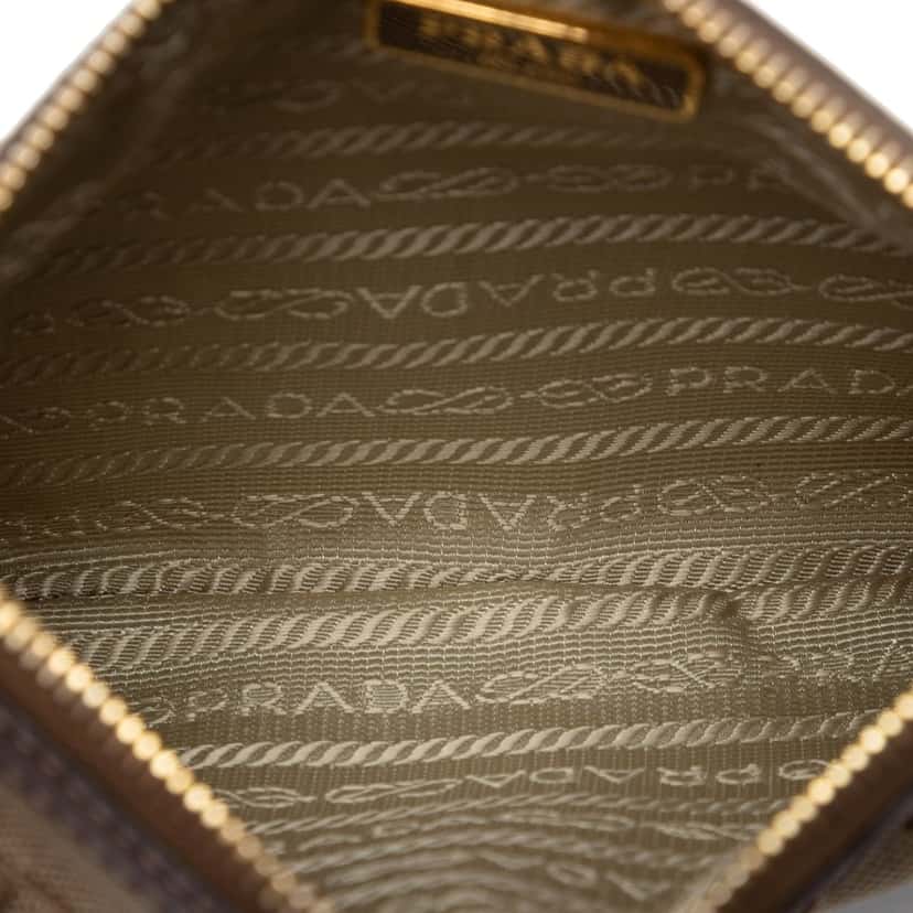 Prada Canvas Canapa Wristlet Clutch Brown Very good condition - Model View