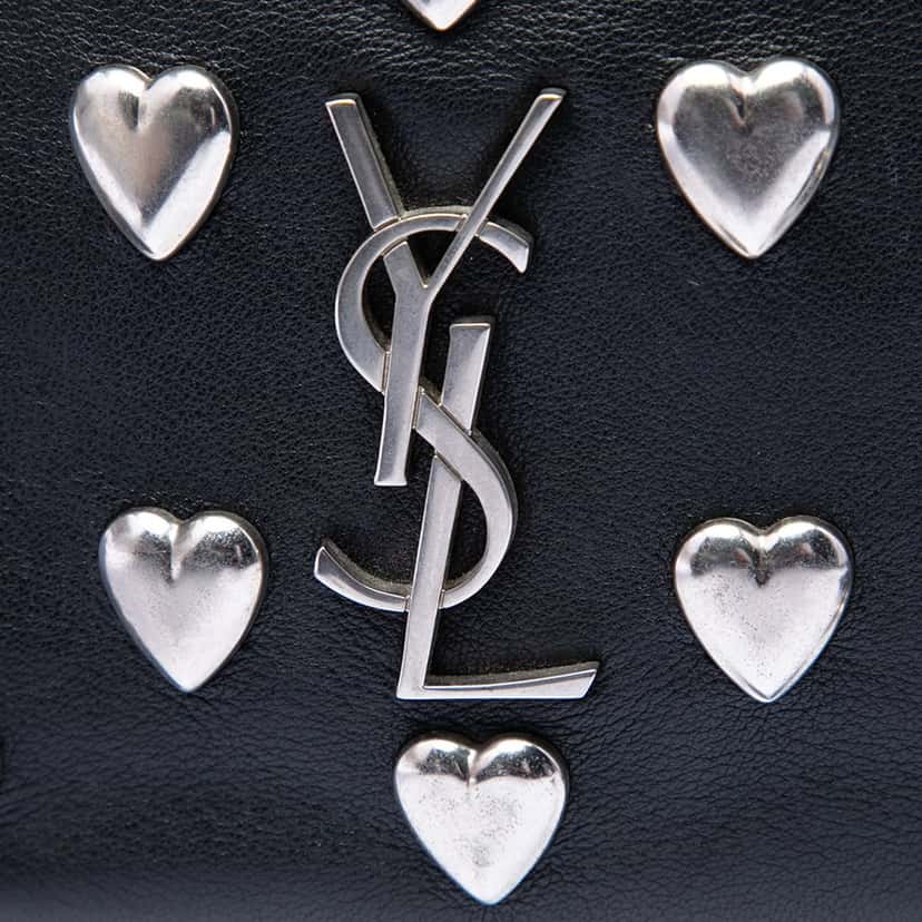 Saint Laurent Studded Calfskin Monogram Heart Blogger Crossbody Black Leather Very good condition - Box View