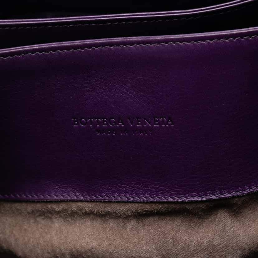Bottega Veneta Medium Nappa Intrecciato Roma Tote Purple Leather Very good condition - Box View