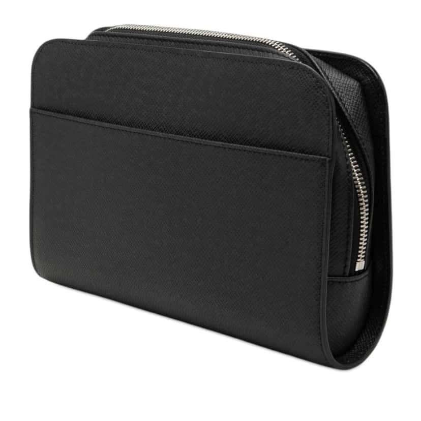 Louis Vuitton Taiga Pochette Baikal Black Leather Very good condition - Back View