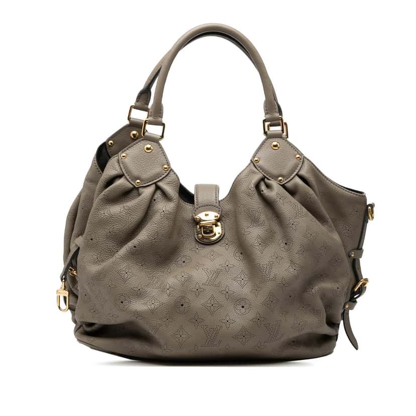 Louis Vuitton Monogram Mahina L Hobo Brown Leather Very good condition - Front View