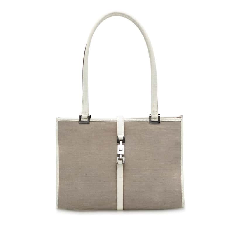 Gucci Canvas Jackie Tote Beige Very good condition - Front View