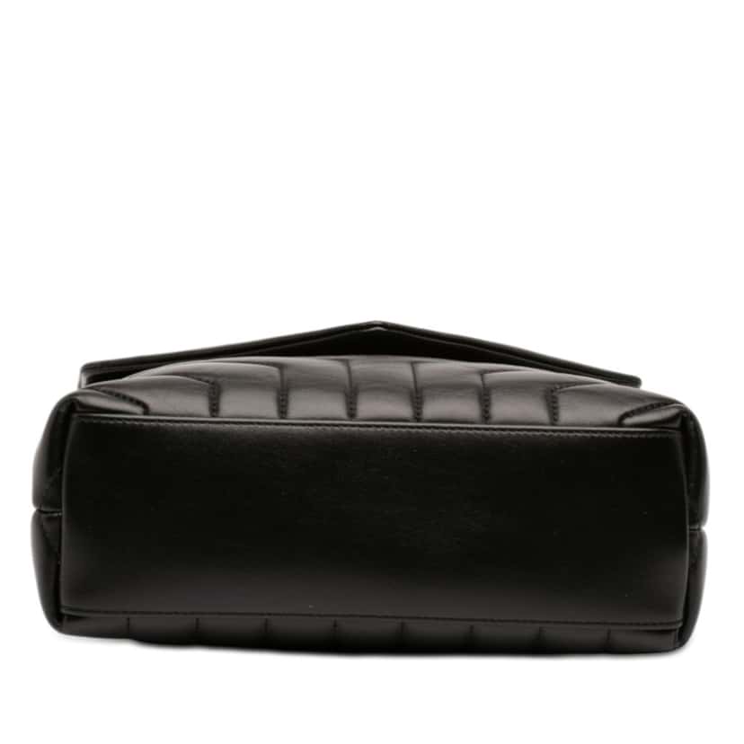 Saint Laurent Small Matelasse Calfskin Monogram Monochrome LouLou Shoulder Bag Black Leather Very good condition - Inside View