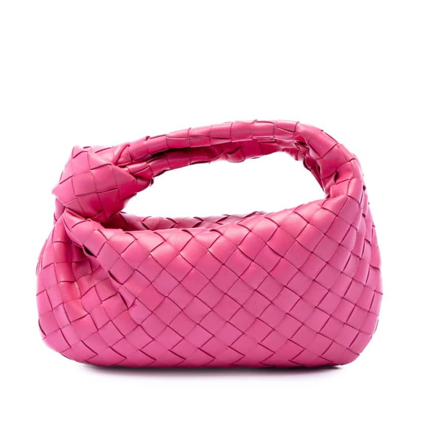 Bottega Veneta Mini Nappa Intrecciato Jodie Pink Leather Very good condition - Front View