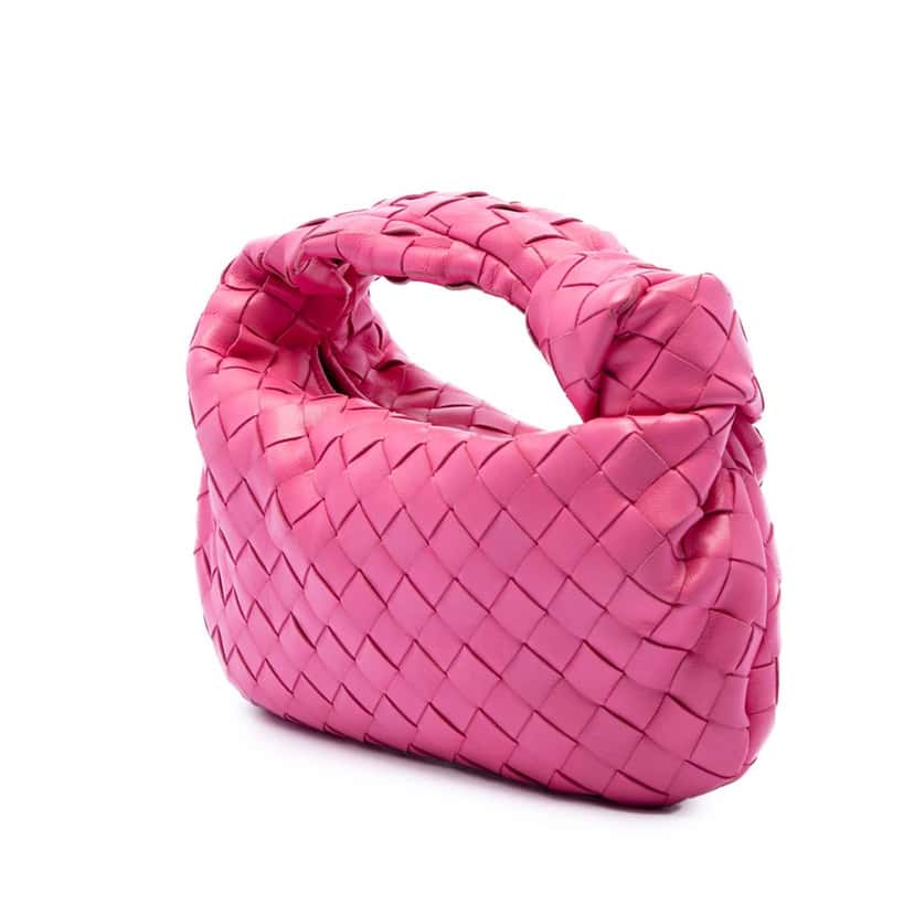 Bottega Veneta Mini Nappa Intrecciato Jodie Pink Leather Very good condition - Back View
