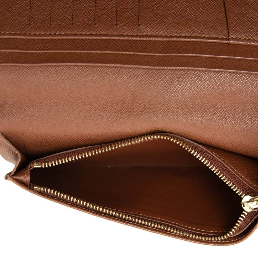 Louis Vuitton Monogram Brazza Long Wallet Brown Very good condition - Model View