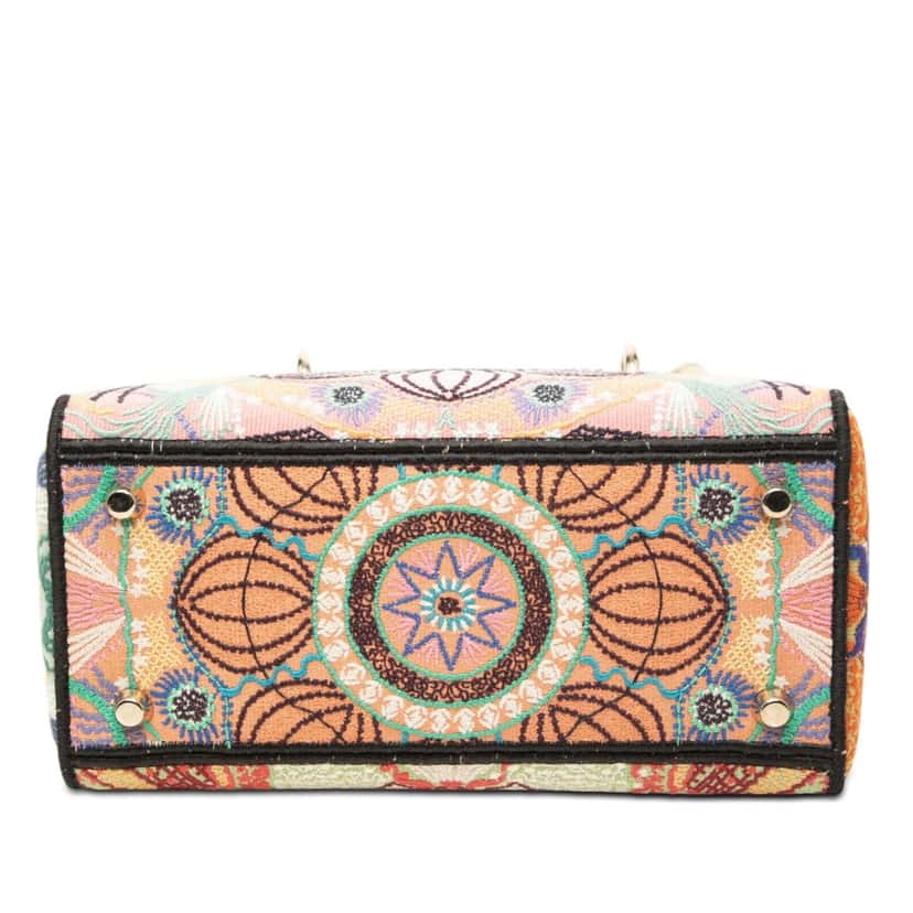 Dior Medium Embroidered Canvas In Lights Lady D Lite Pink Very good condition - Inside View