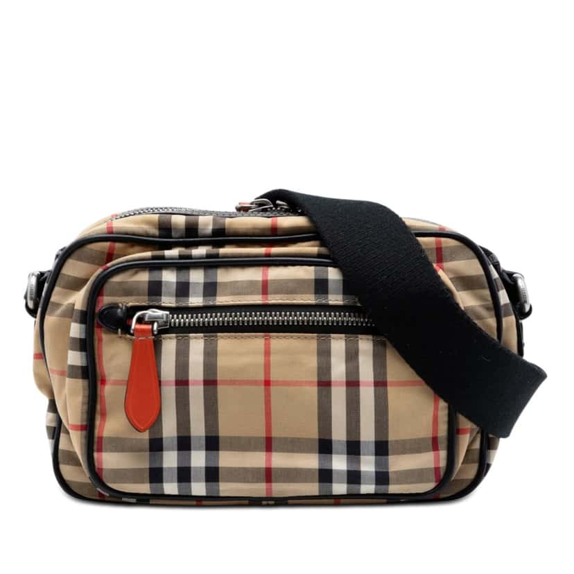 Burberry House Check Canvas Paddy Crossbody Beige Very good condition - Front View