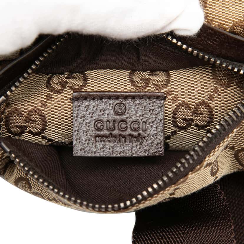 Gucci GG Canvas Double Pocket Belt Bag Beige Very good condition - Box View